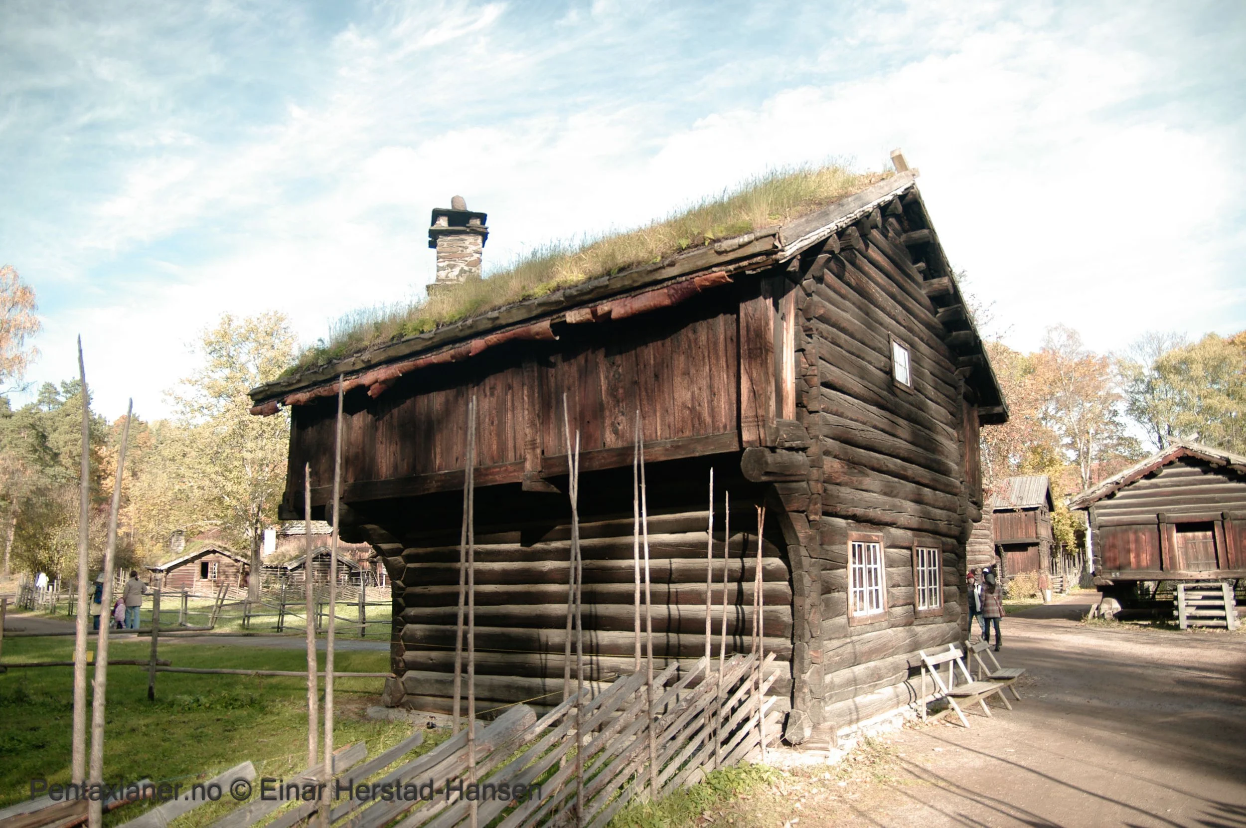 An old Norwegian farm building at the Folk museum in Oslo.