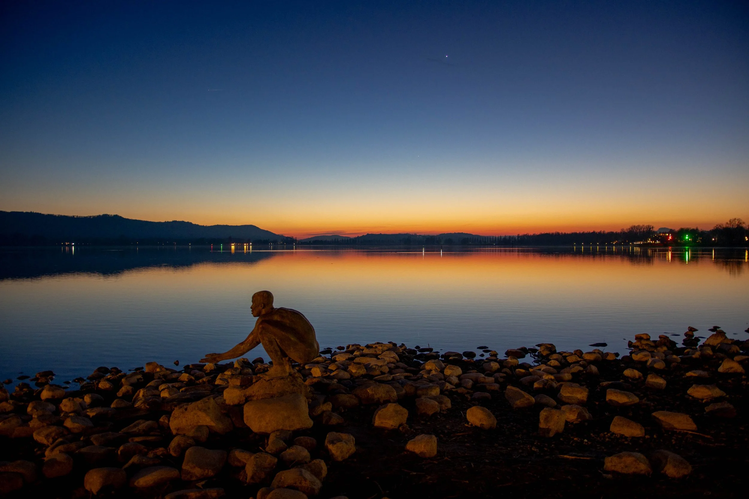 Sunset at Untersee ( a branch of Bodensee) in Radolfzell am Bodensee.