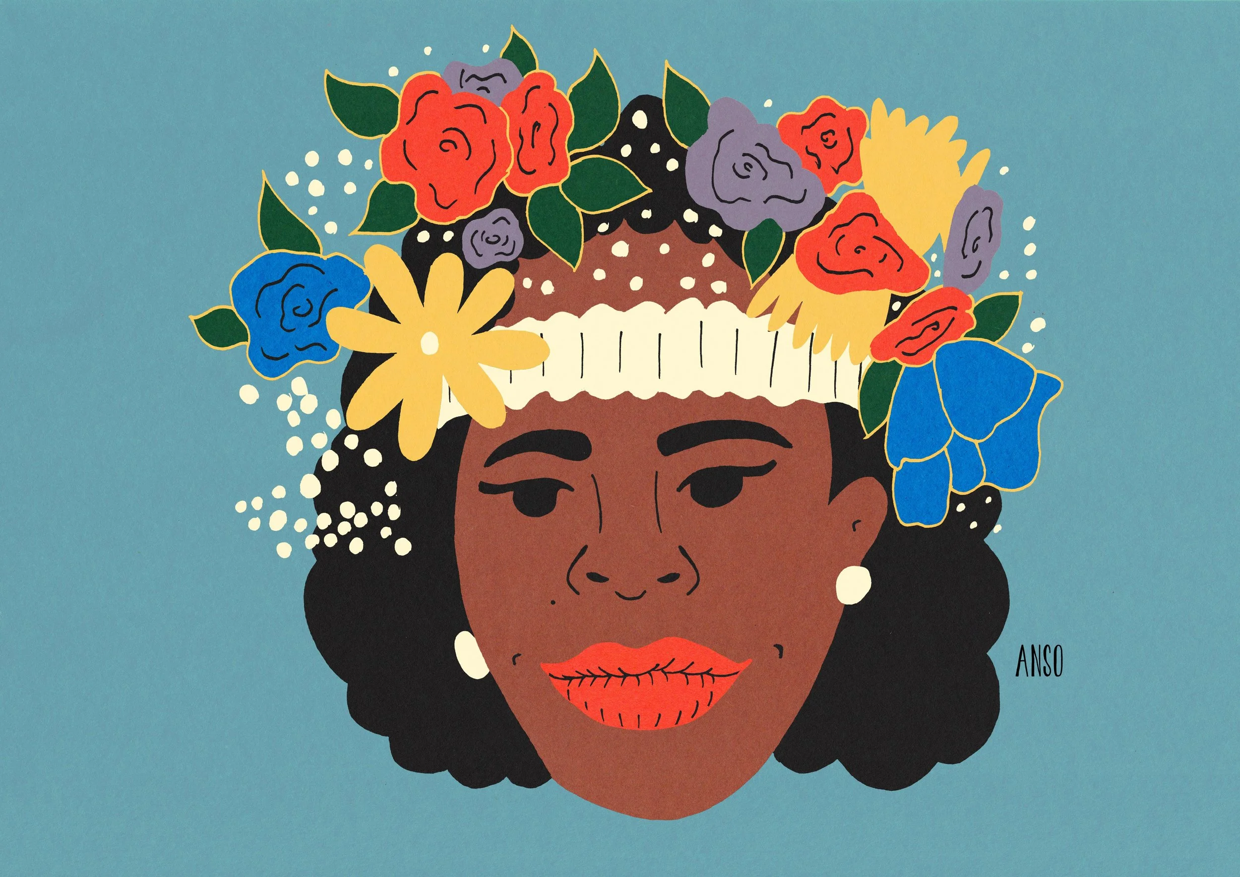 Anne-Sophie CHIOMA Opara - Marsha P. Johnson - 2019
This illustration is a tribute to Marsha P. Johnson, not just as an icon, but as a force of resistance. Marsha embodied punk before it even had a name, not just in style, but in rebellion, survival,