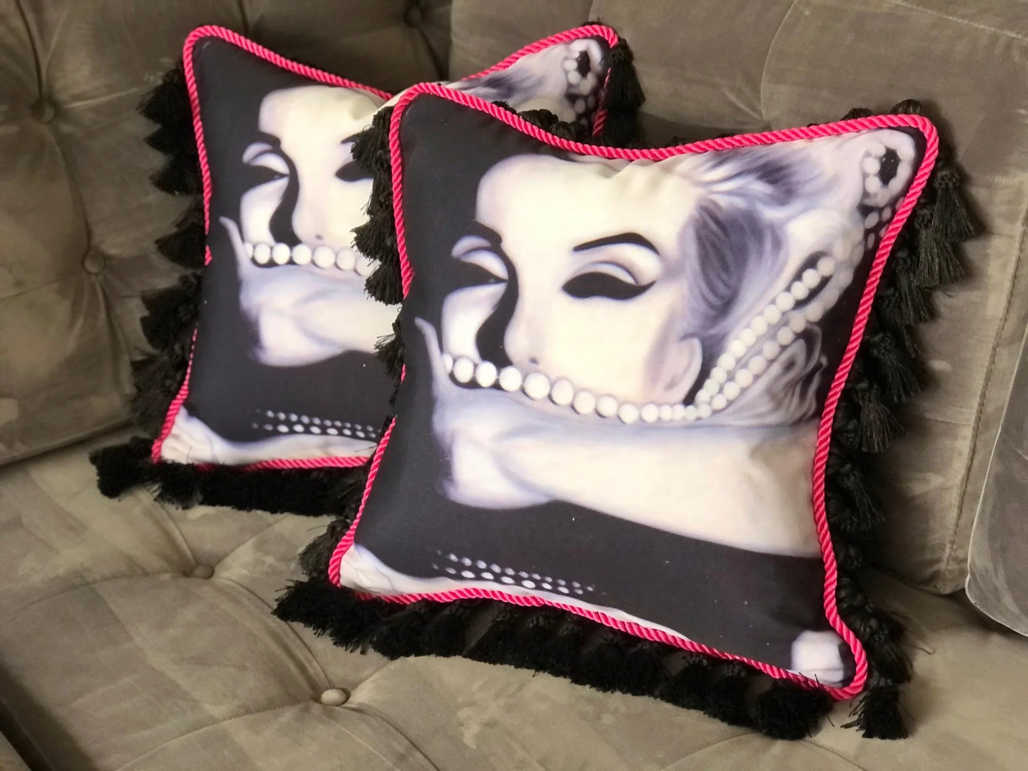 Luxury Art Pillow Marilyn Black and White