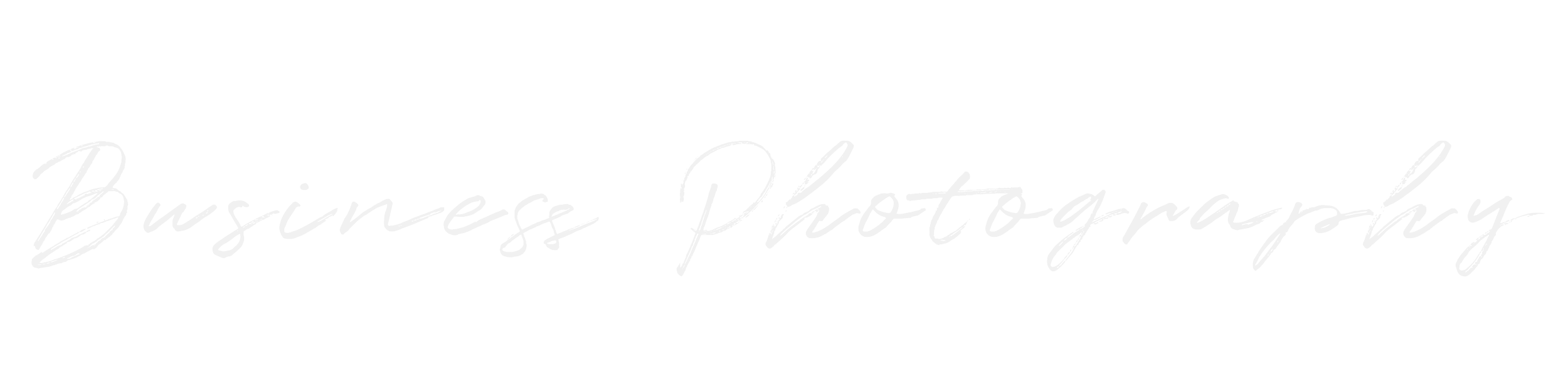 Kunstmatige tekst die zegt 'Business Photography' in witte scriptlettertype op een zwarte achtergrond.