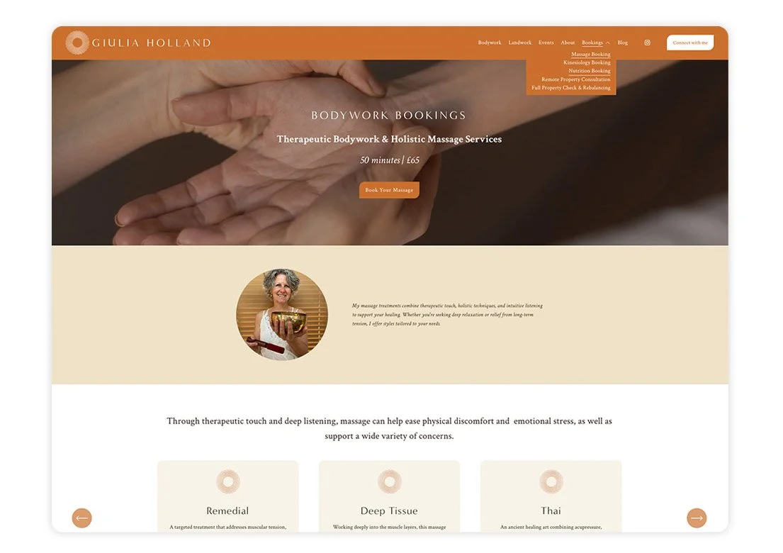 Giulia Holland Therapist website design