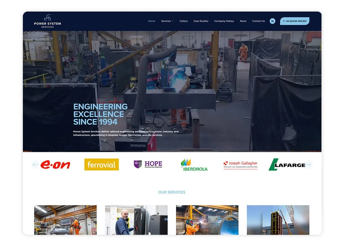 Power System Services website design