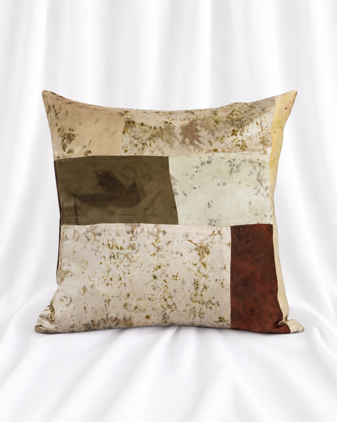 Naturally Dyed Silk Patchwork Cushion