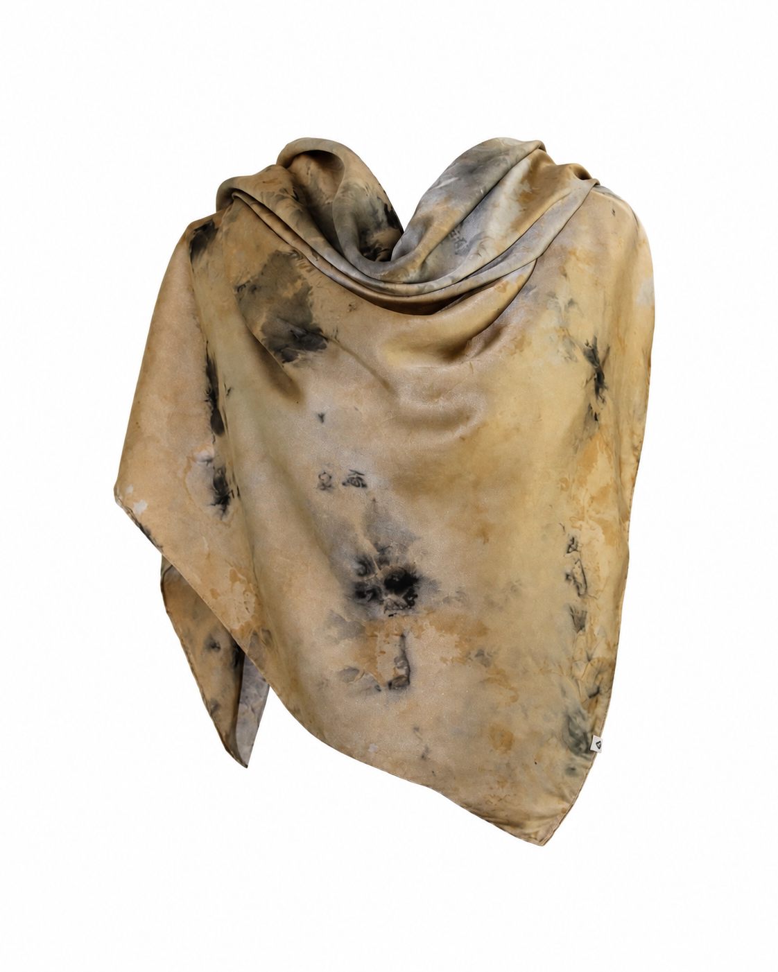 Multi-Wearable Square Silk Scarf ''Amber Vein''