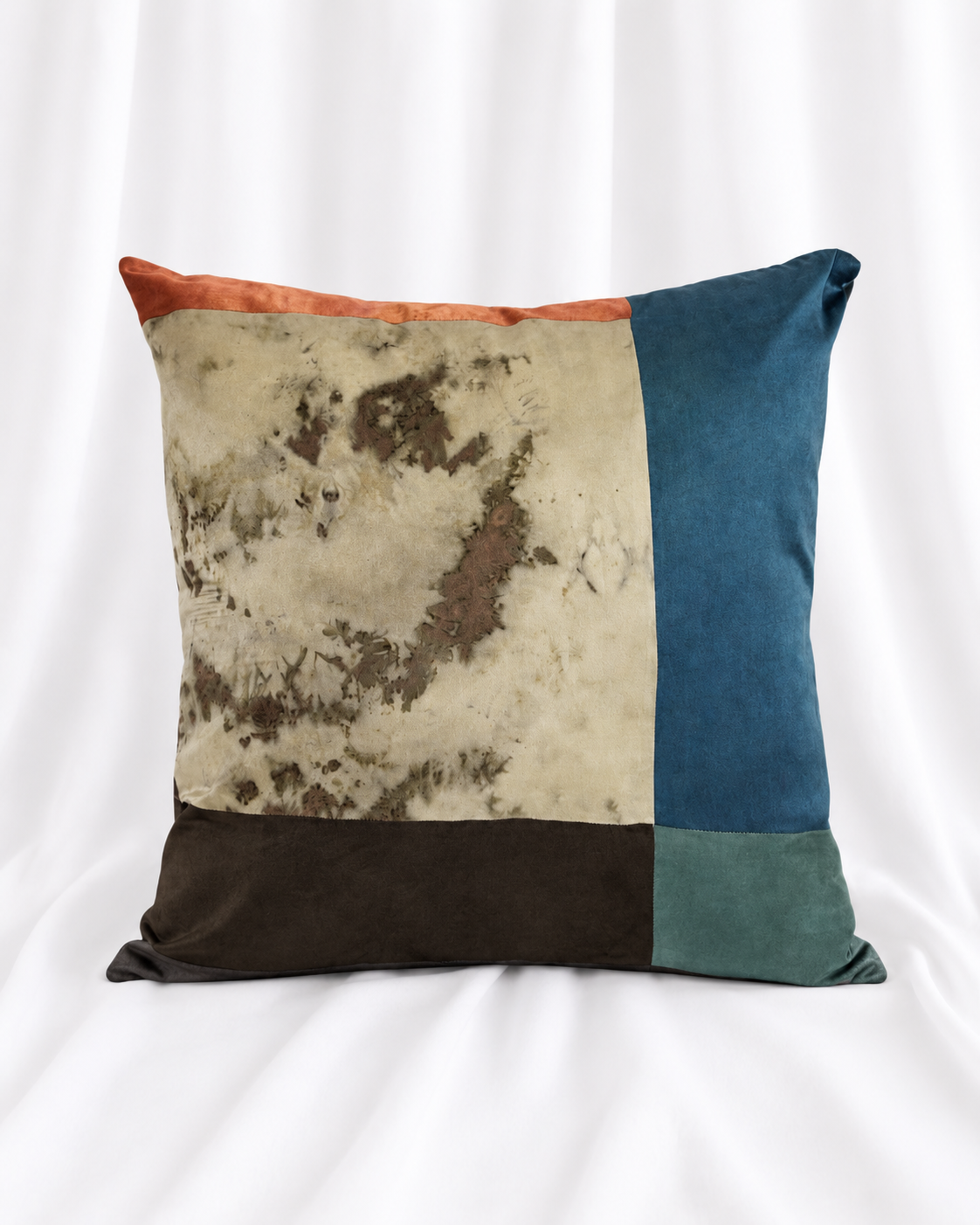 Naturally Dyed Silk Patchwork Cushion