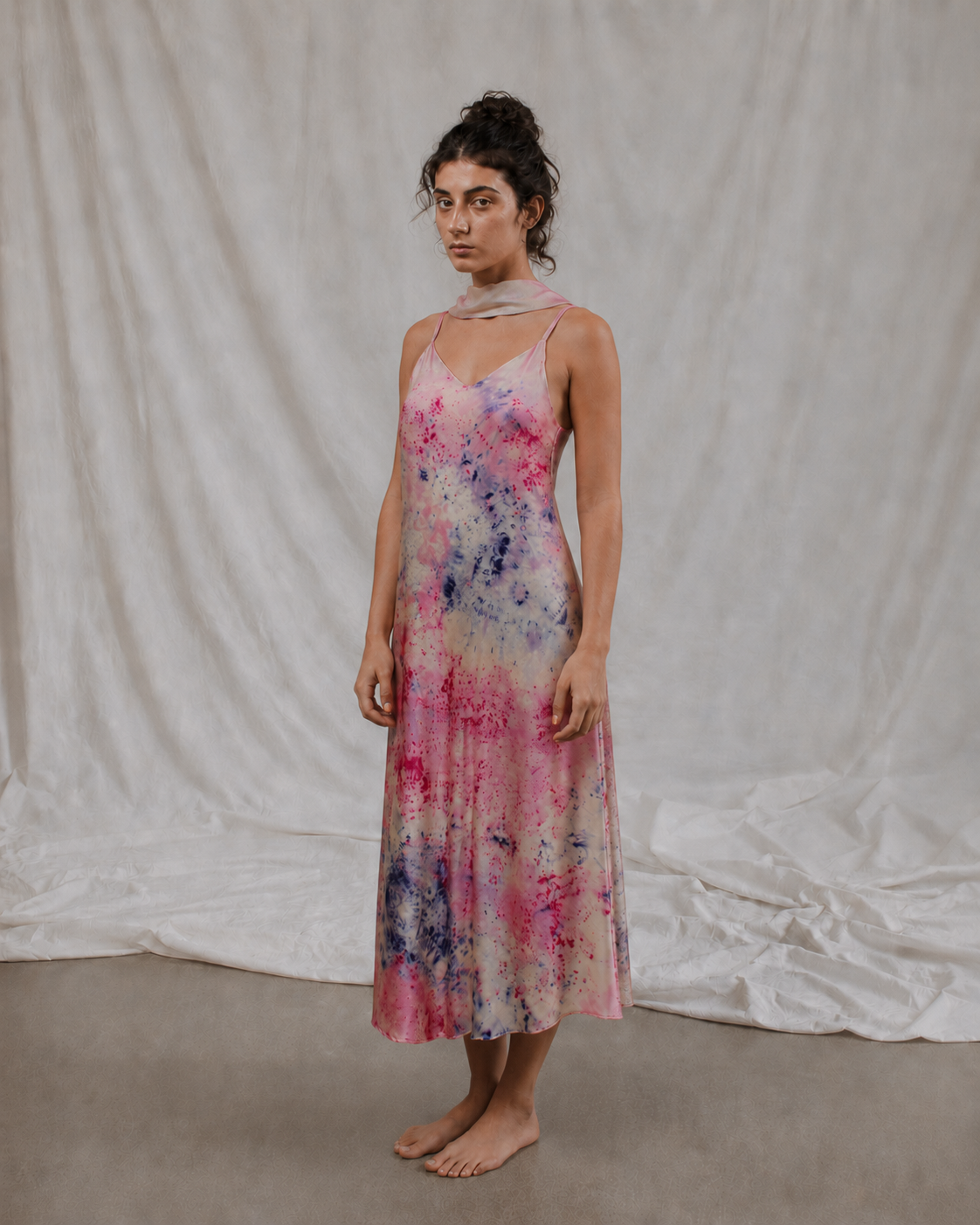 Cotton Candy Long Silk Dress