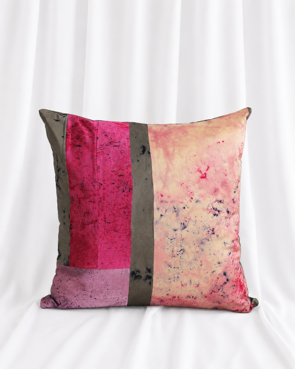 Naturally Dyed Silk Patchwork Cushion