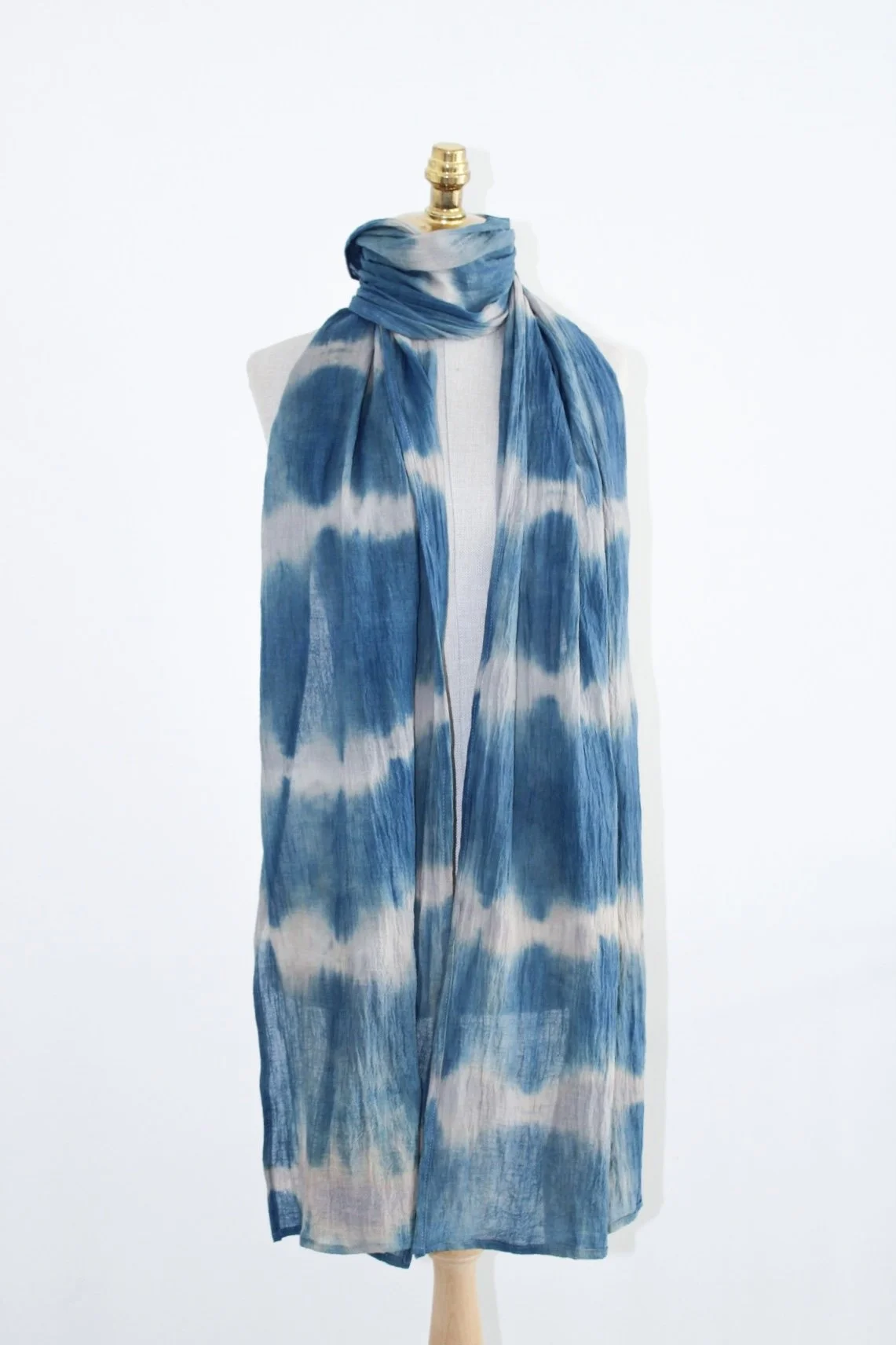 Indigo Cotton Long Scarf