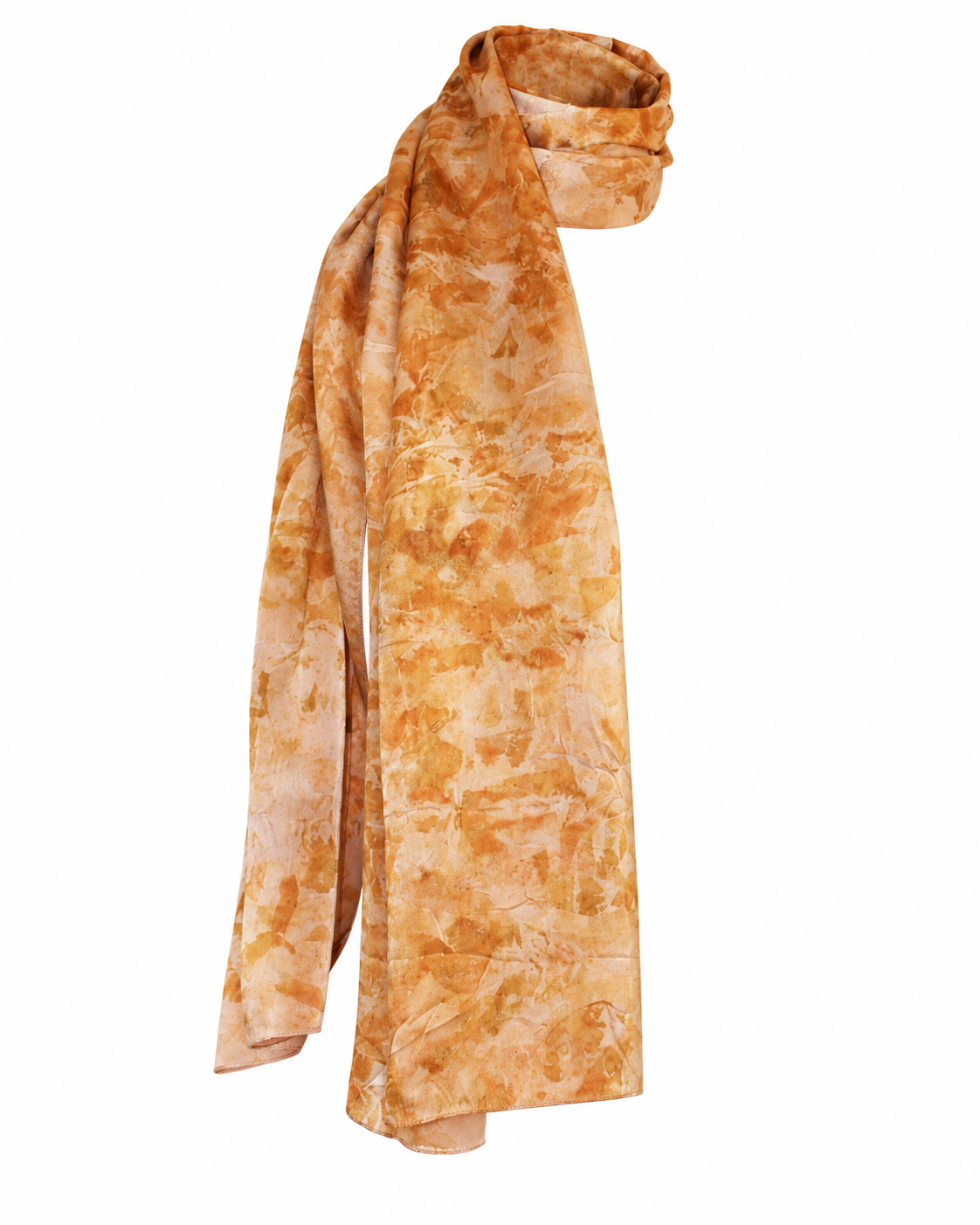 Naturally Dyed Silk Scarf ''Amber Veil''