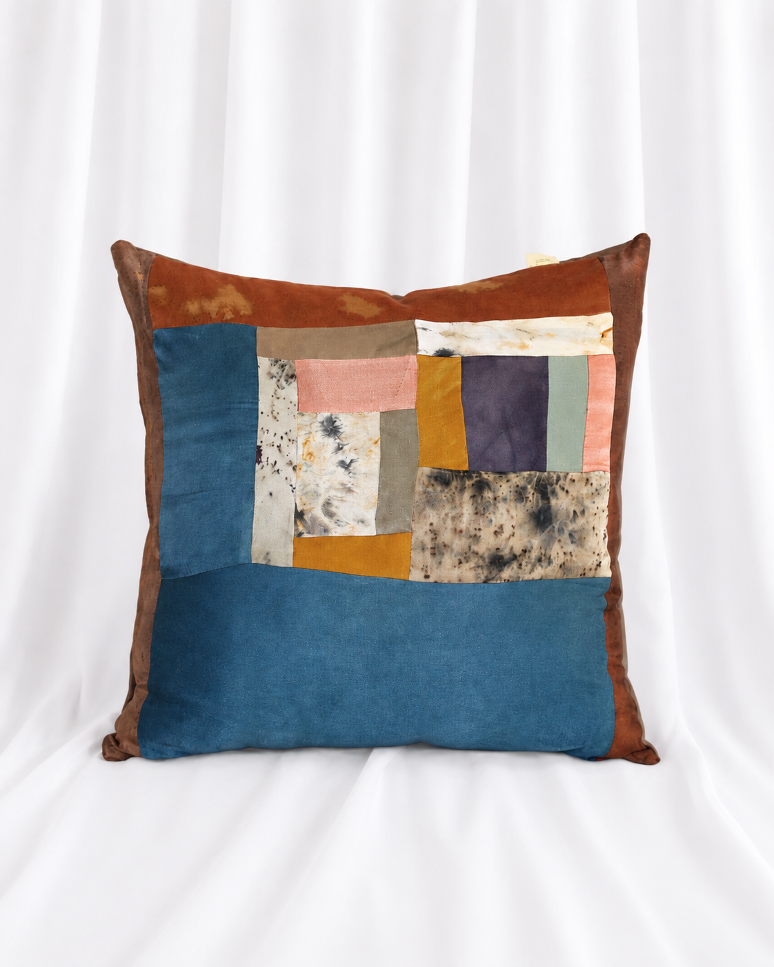 Naturally Dyed Silk Patchwork Cushion