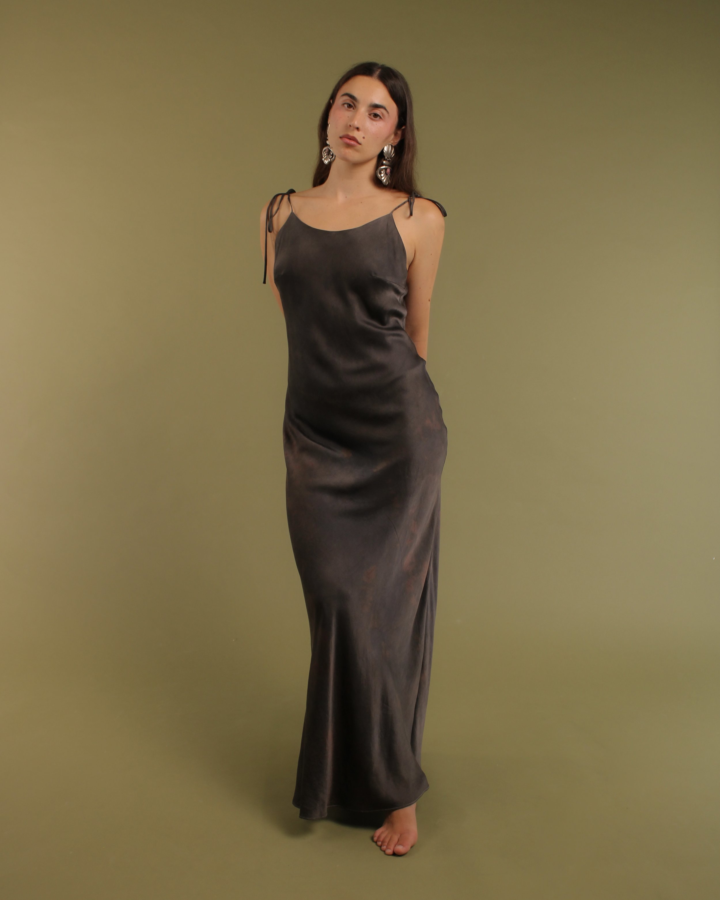 Μaxi Silk  Dress – Obsidian