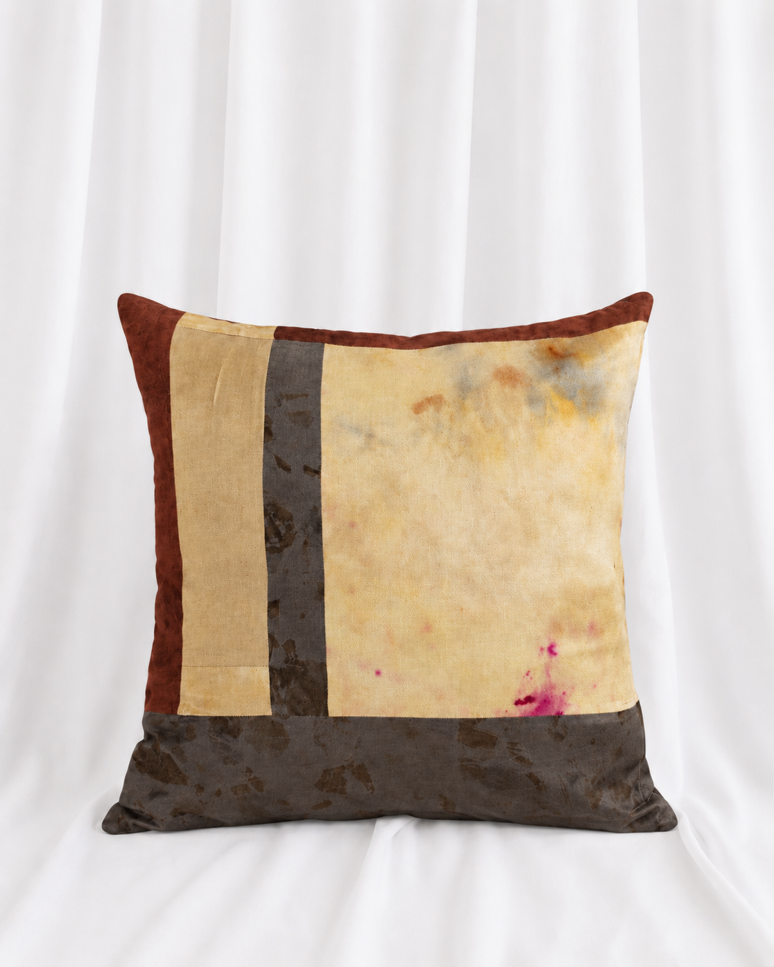 Naturally Dyed Silk Patchwork Cushion