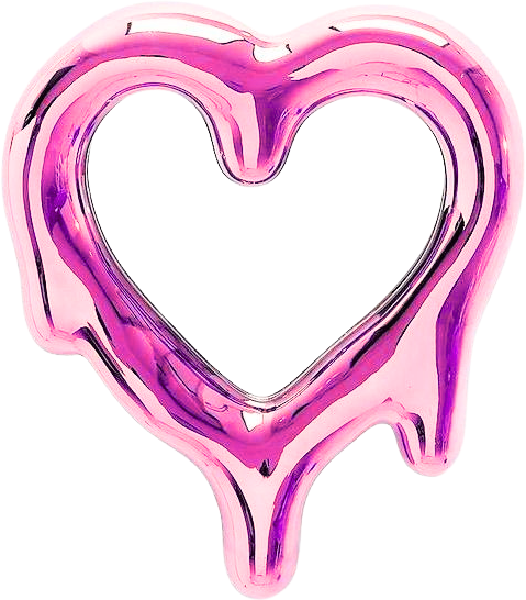 Pink and purple heart-shaped balloon with a hollow center.