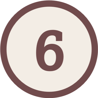 Number six inside a circle.