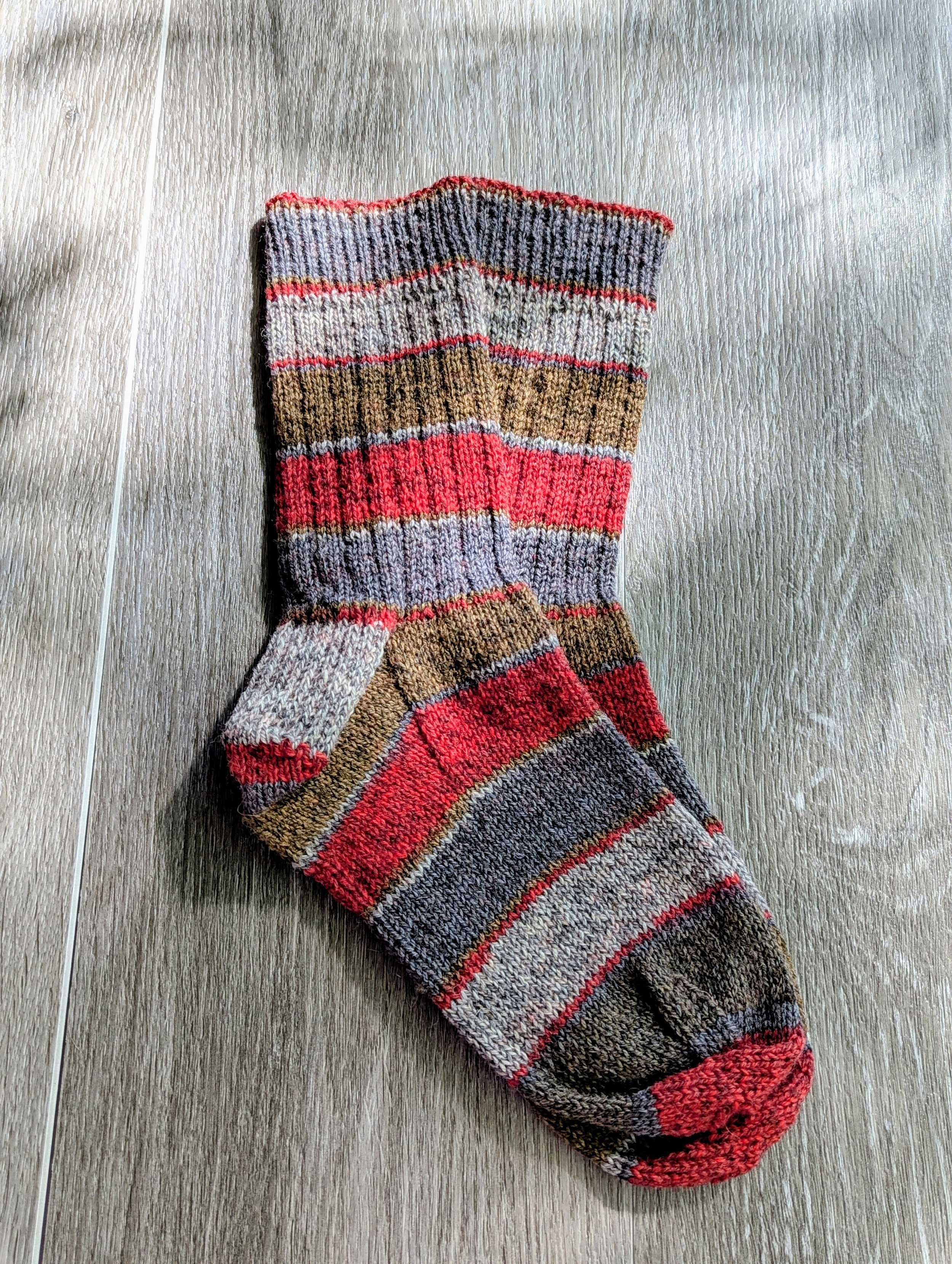 Handknit-Striped Socks - Browns-and-Reds-1.jpg