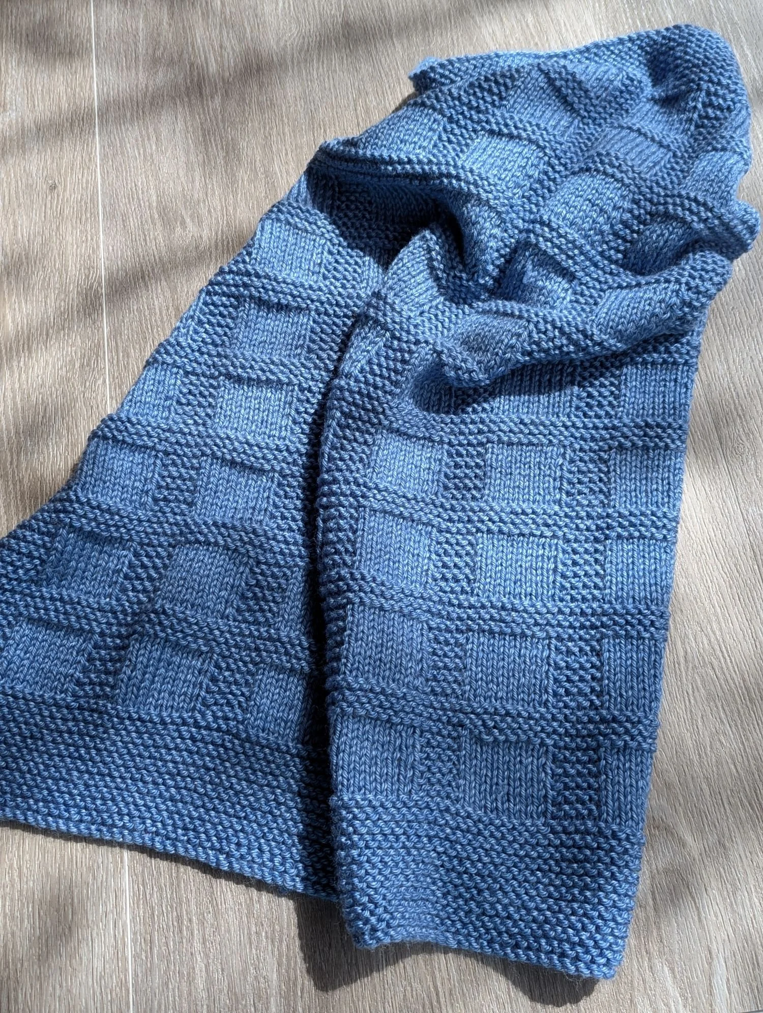 One Sweet Baby Blanket-knit in washable blue yarn-measures 24-x-24".jpg.jpg