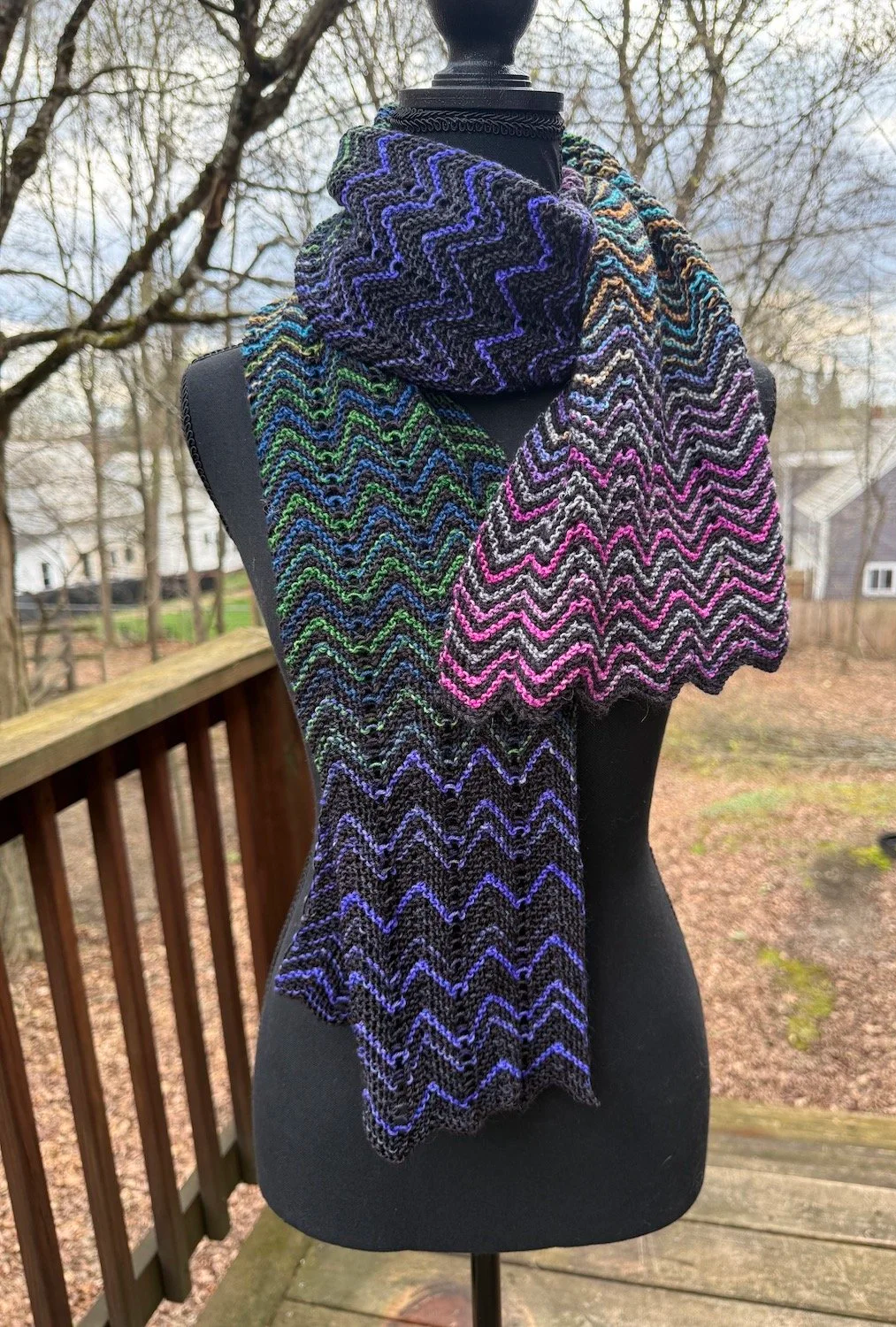 Zig-Zag Shawl Scarf-knit with merino wool-measures 60-x-12"-3.jpg