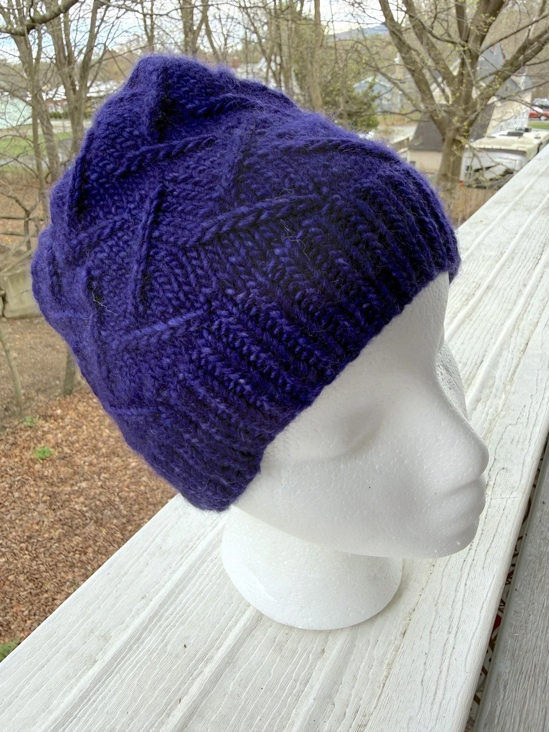 Purple beanie hand-knit in a merino and alpaca blend.JPG
