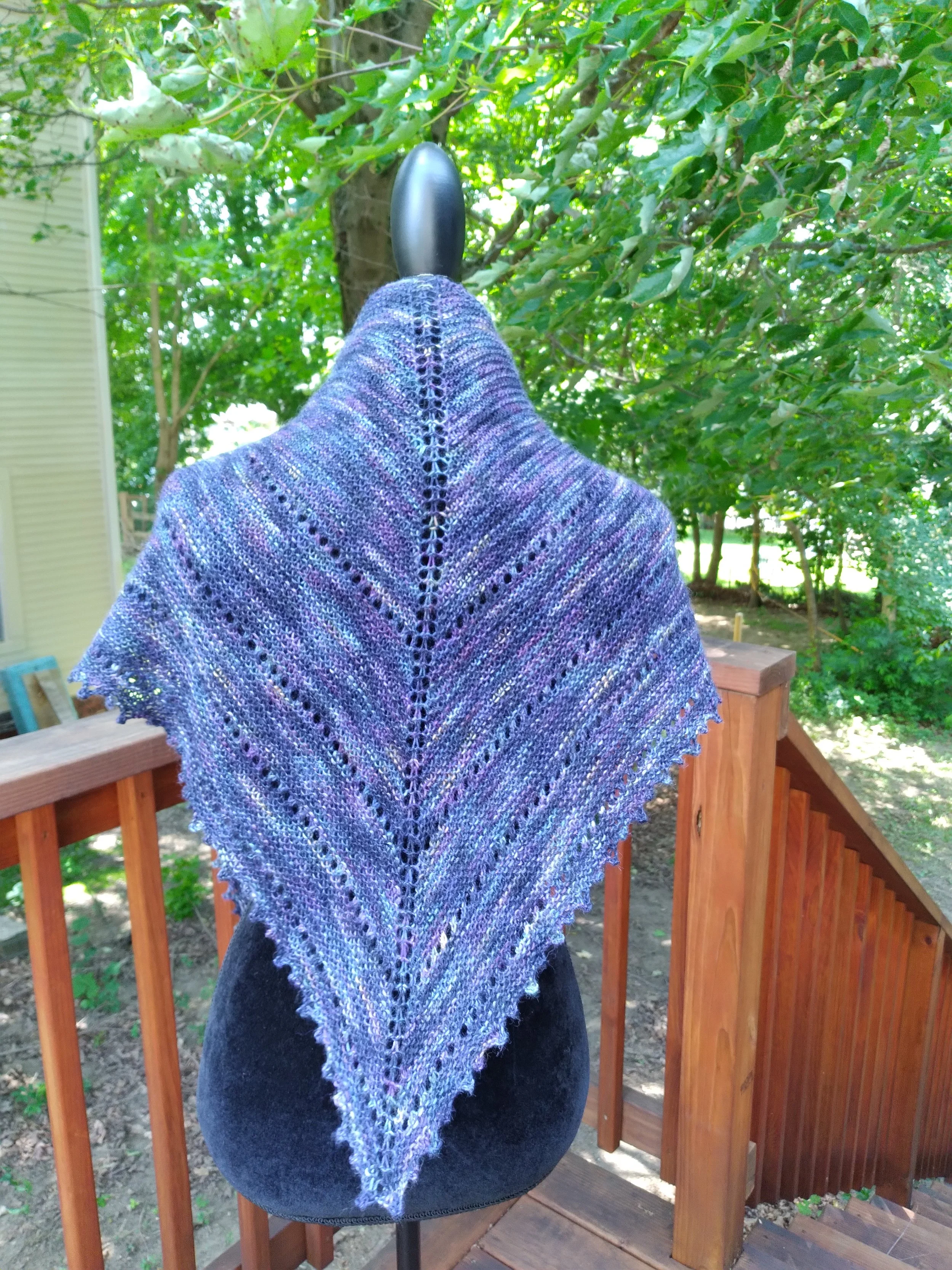 Grape Triple S Shawl knit with handdyed yarn.jpg