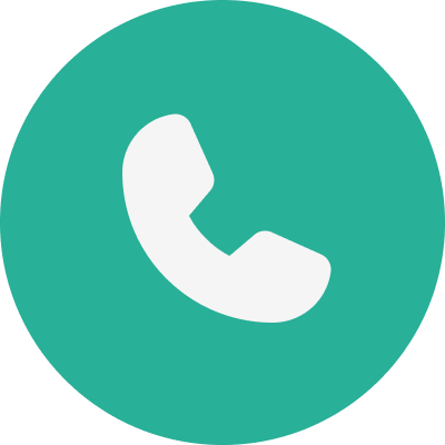 Green circle with a white phone receiver icon in the center