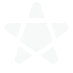 Black and white star-shaped design with irregular geometric cutouts
