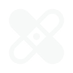 White bandage with a cross shape on a black background