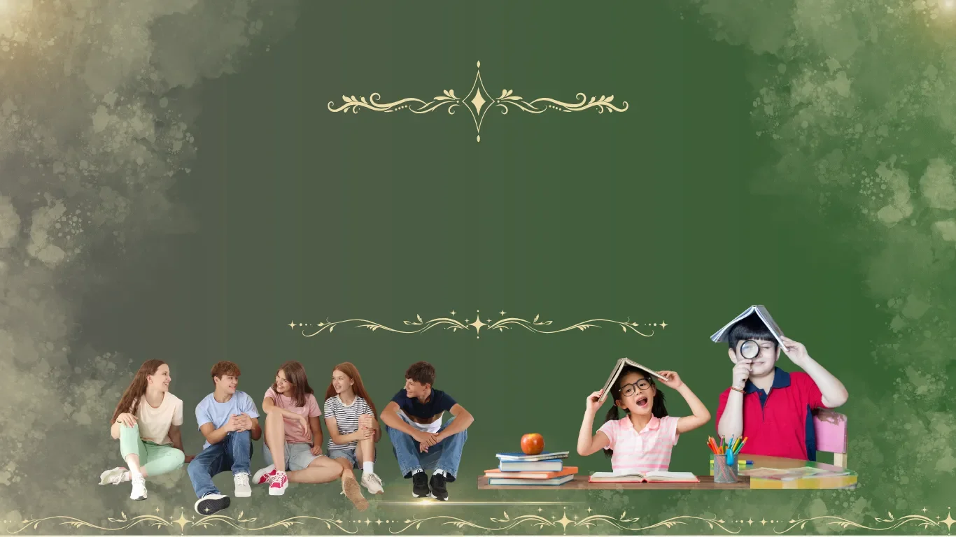 Banner principal York Rose Language School Constanța, înfățișând copii și adolescenți zâmbitori învățând într-un mediu educațional interactiv și modern.