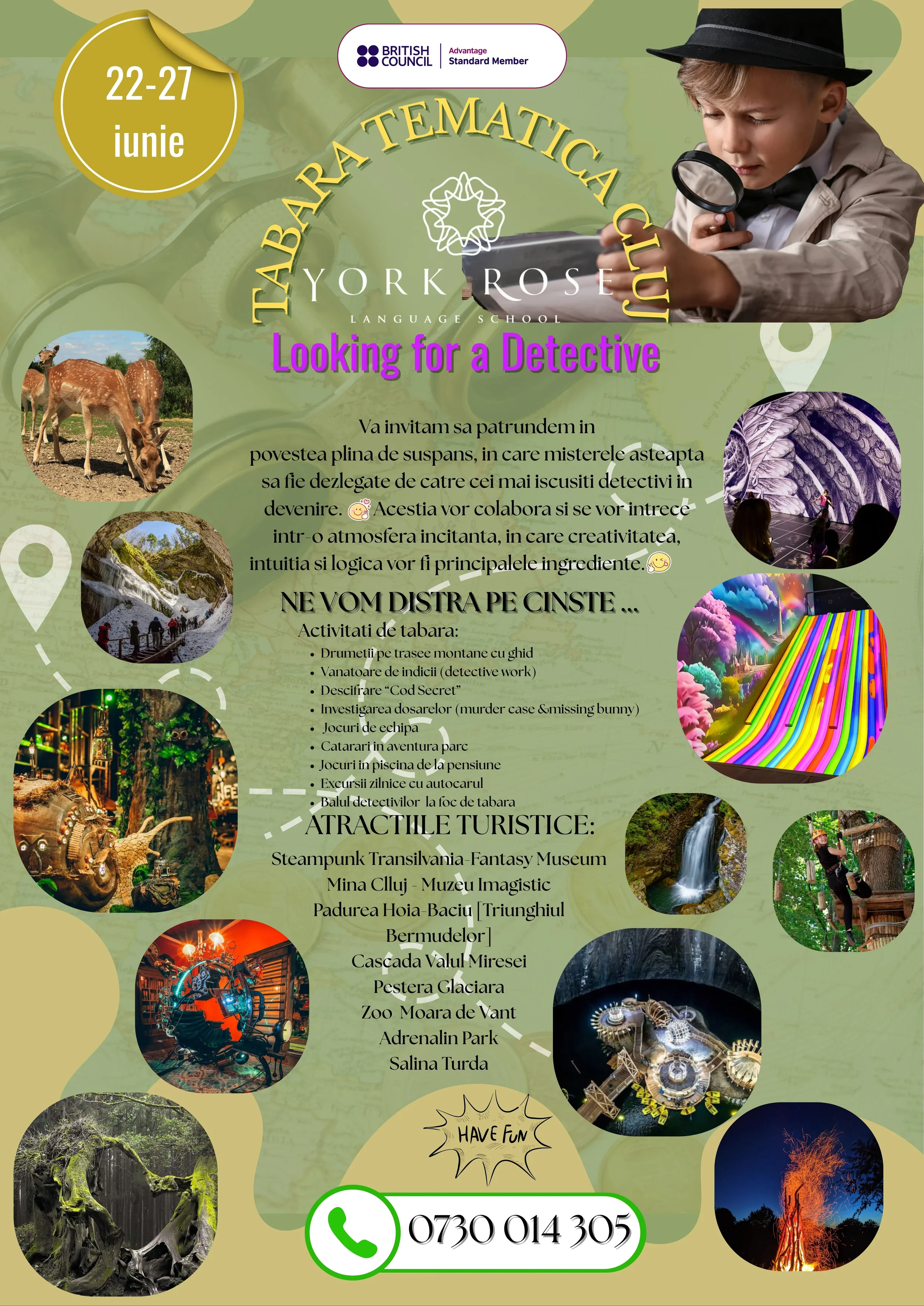 York Rose Language School Constanța – tabără de vară în limba engleză Looking for a Detective, activități educative și aventură pentru copii