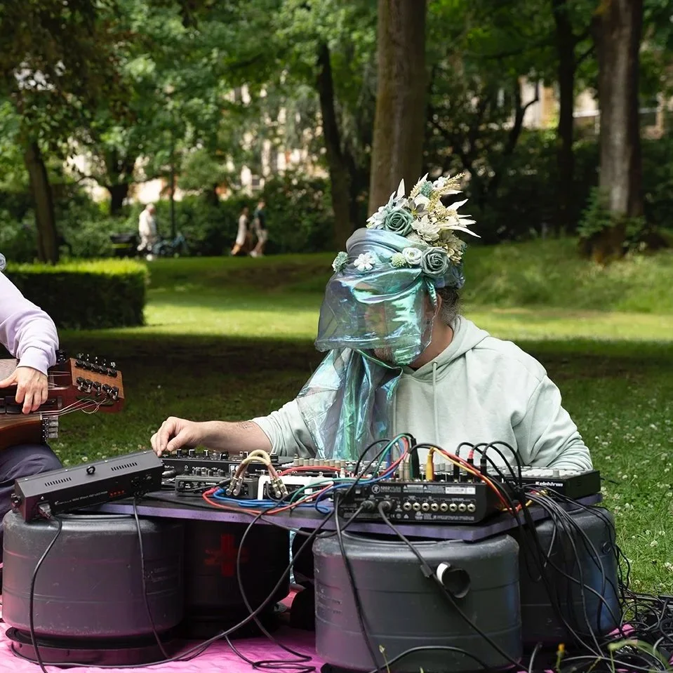 Relaxed concert in a city park