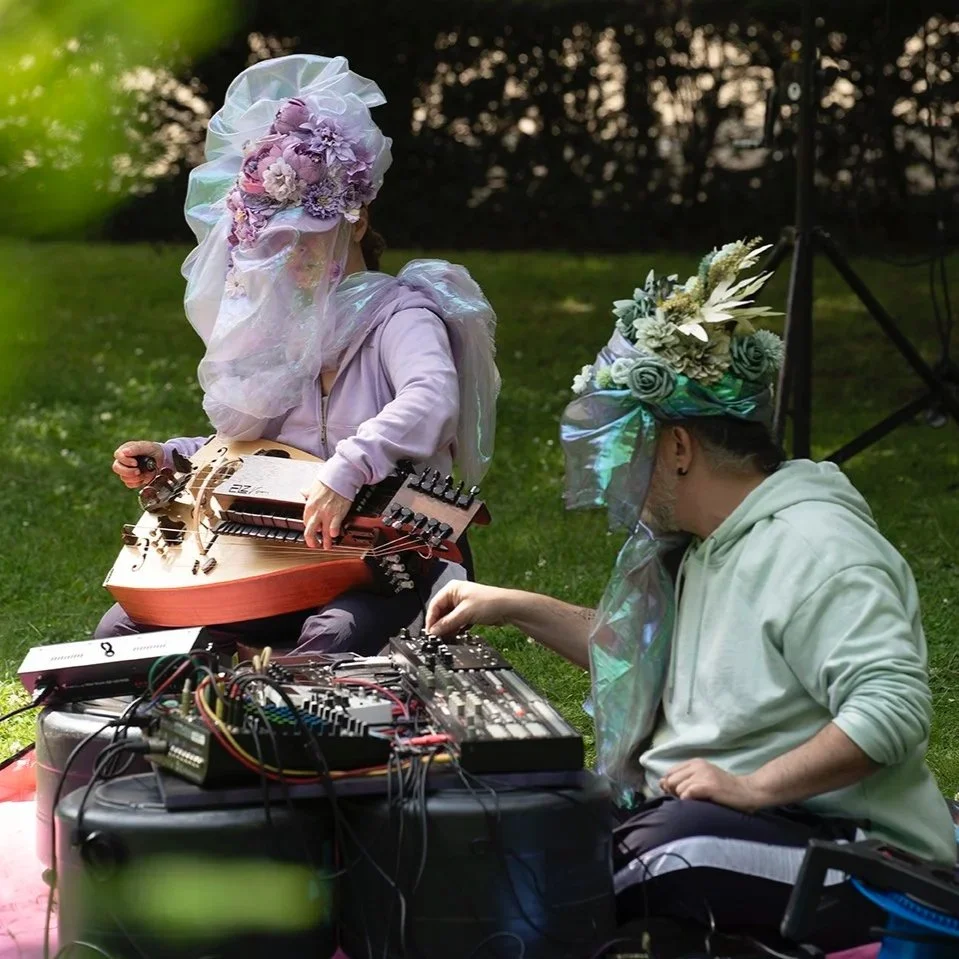 Relaxed concert in a city park