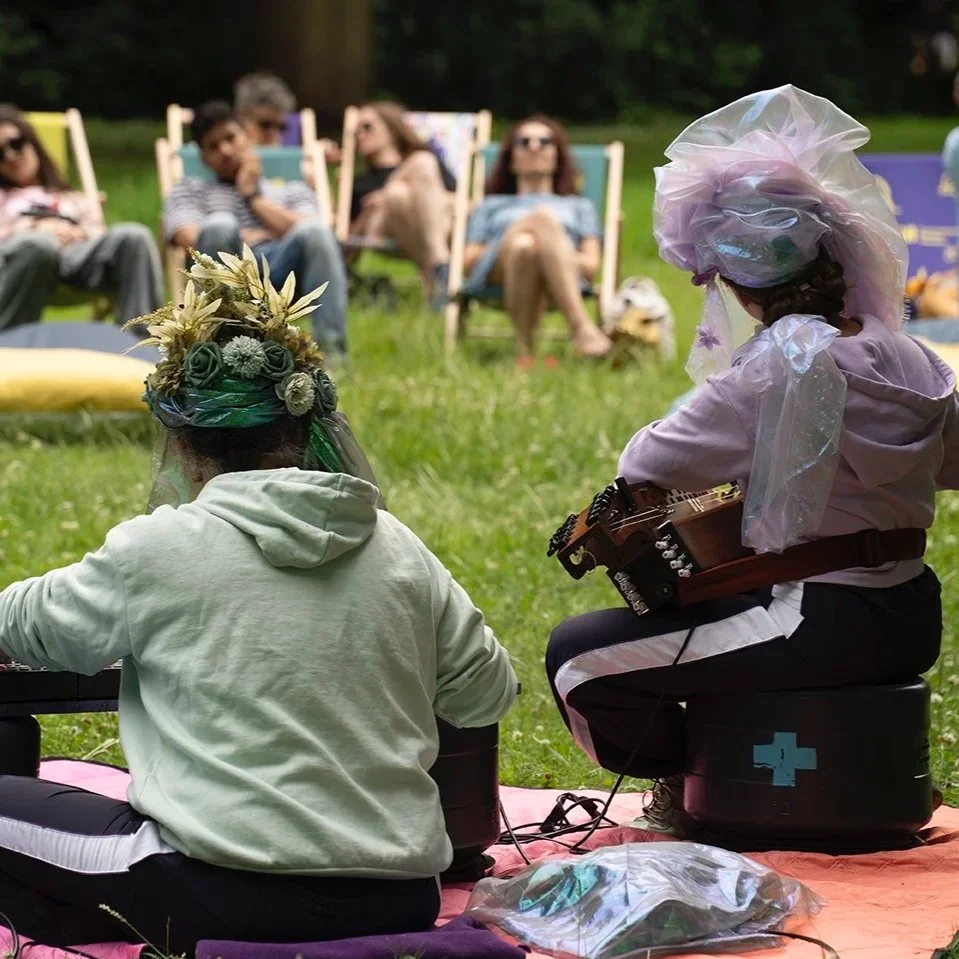 Relaxed concert in a city park