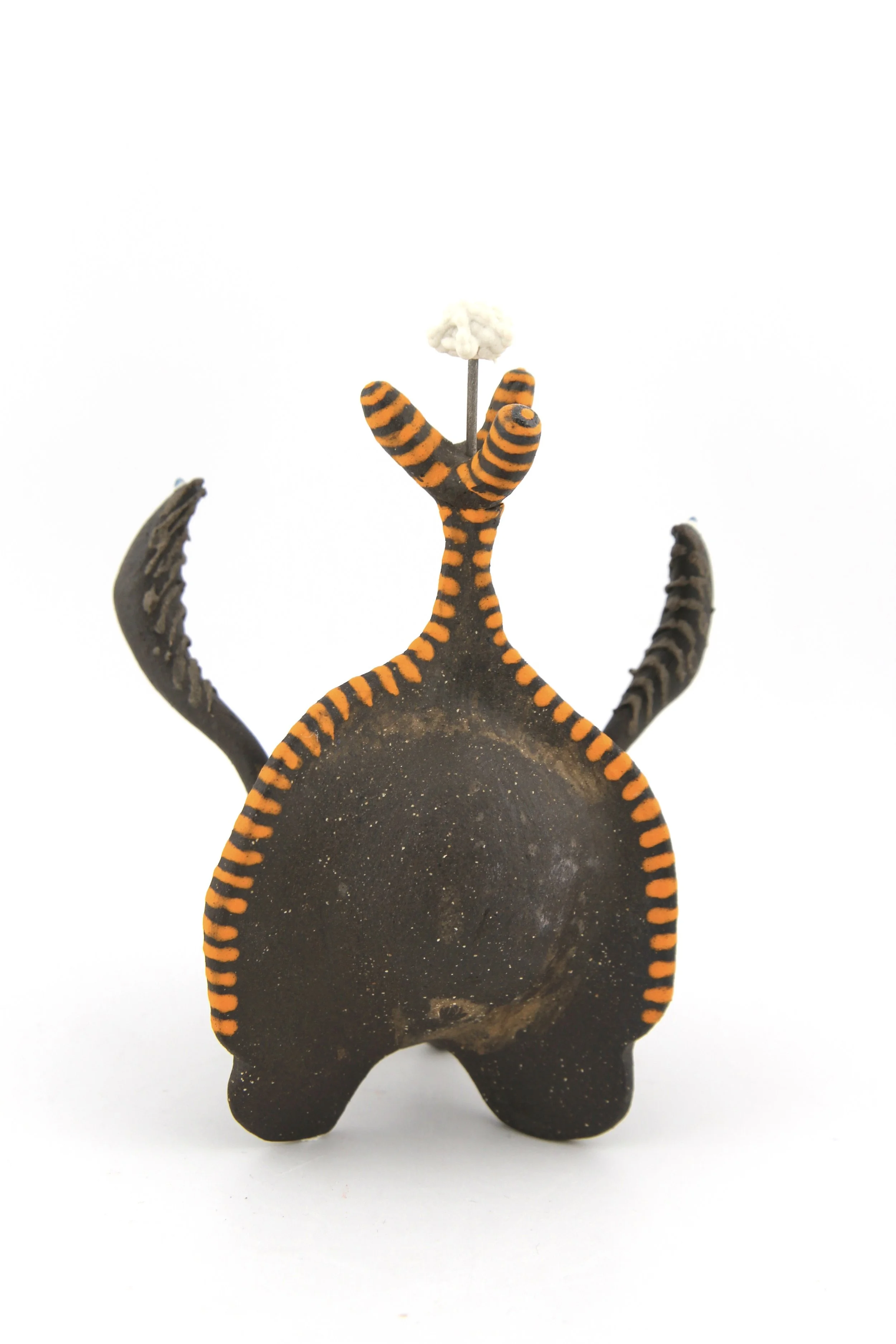 Unnamed Specimen (2026) - Stoneware, porcelain, colored slip, nichrome wire - 4 x 4 x 5.25 in 