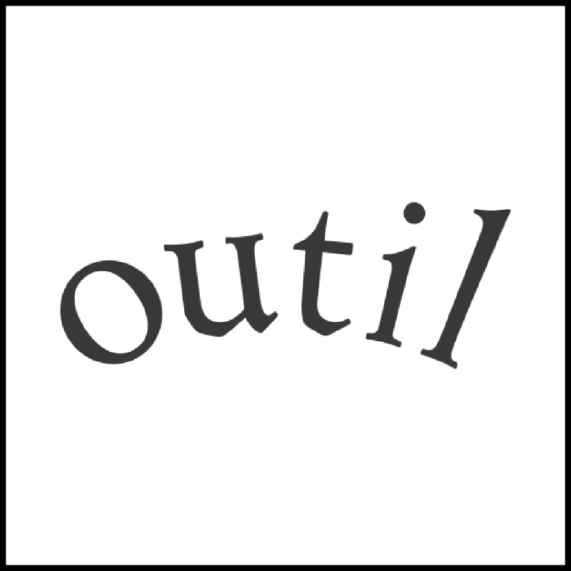 Geometric drawing of an outline square with sections divided by vertical, horizontal, and diagonal lines.