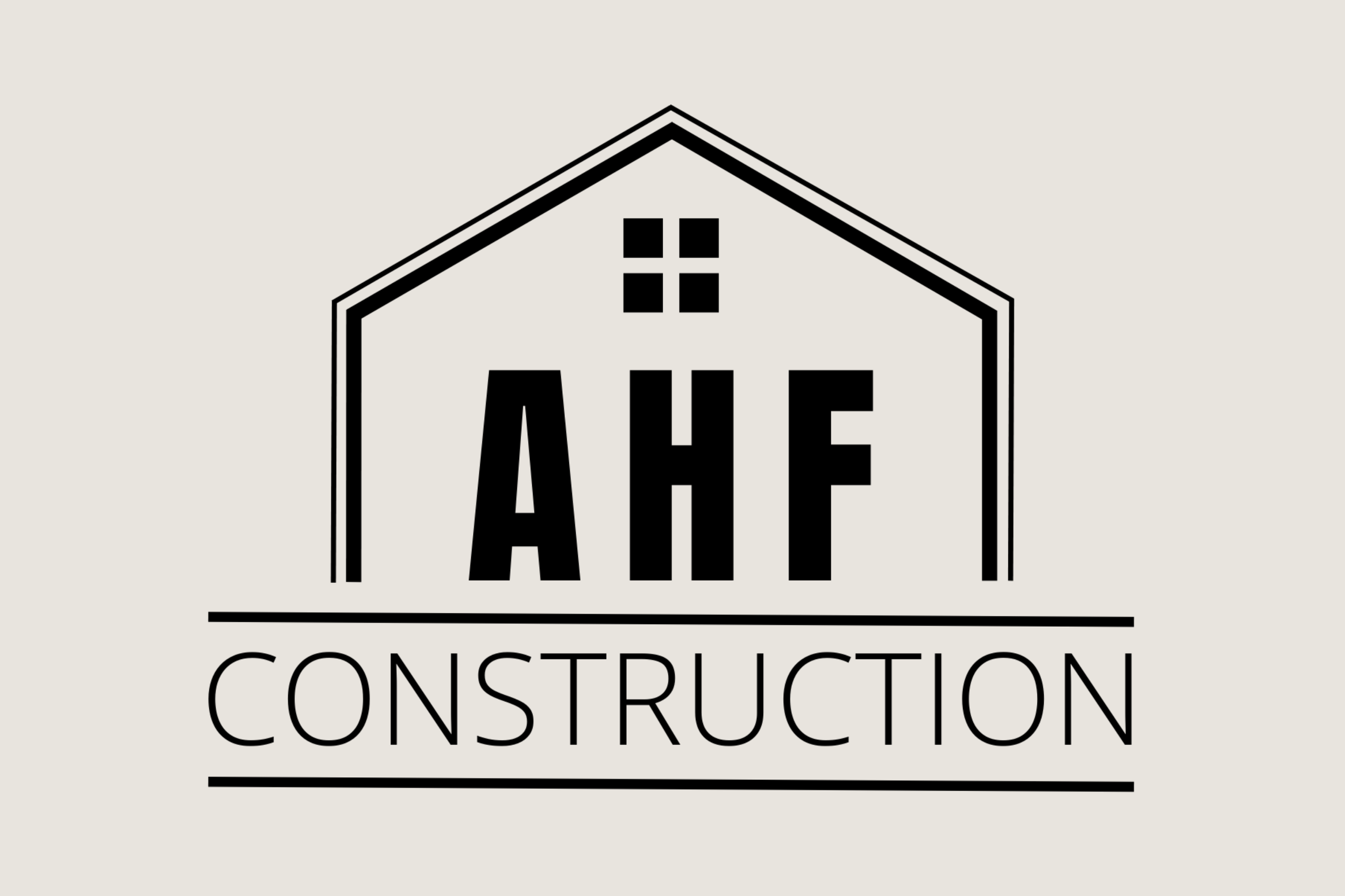 AHF Construction logo, a Seven4 Marketing client specializing in home remodeling, tile showers, decks, and fences.