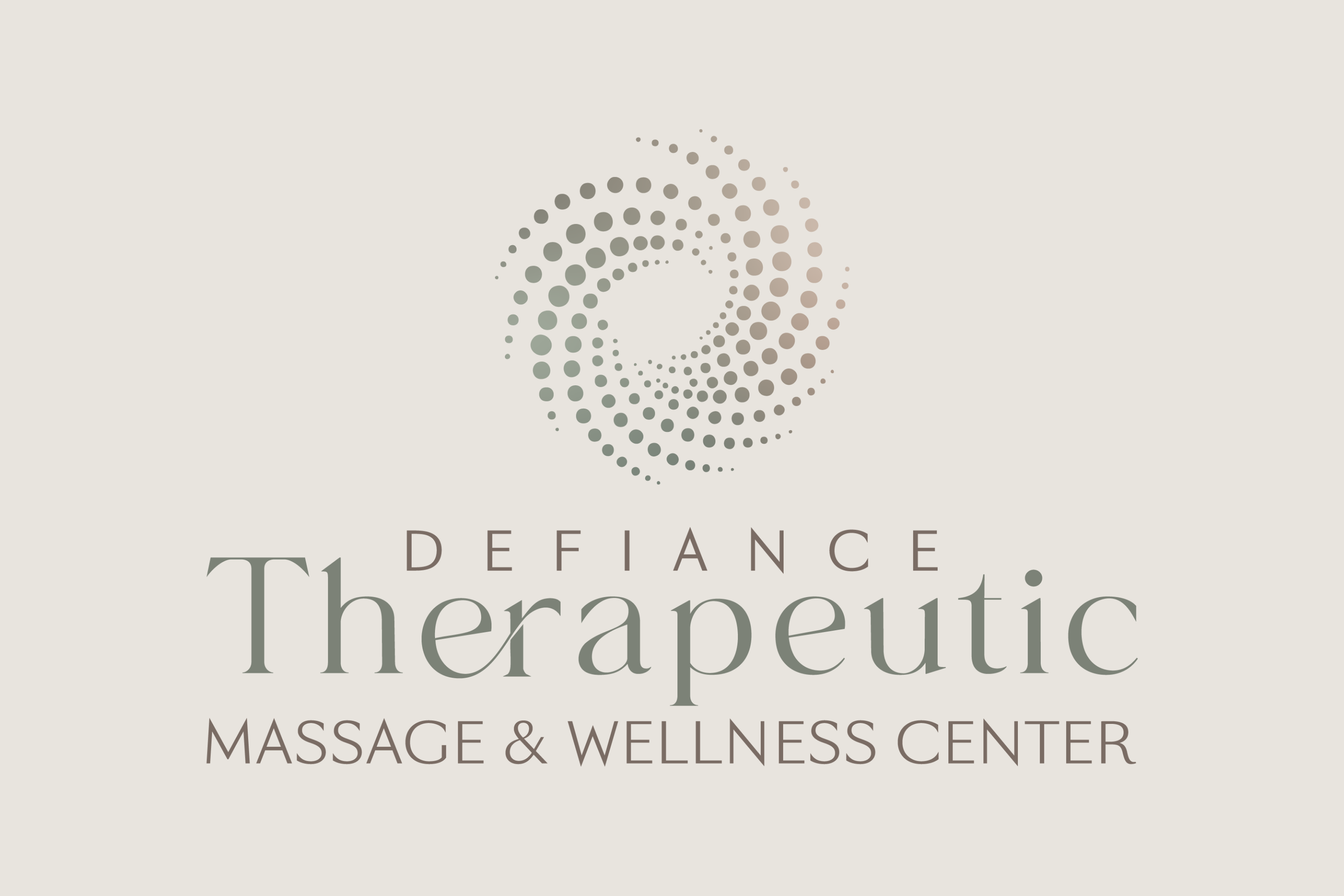 Defiance Therapeutic Massage & Wellness Center logo, a Seven4 Marketing client offering massage therapy, halotherapy, and wellness services.