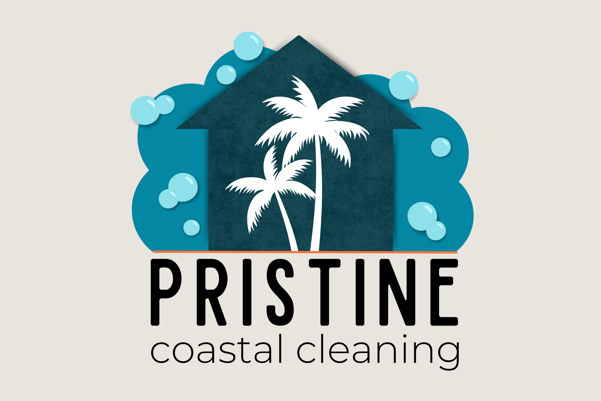 Pristine Coastal Cleaning logo, a Seven4 Marketing client specializing in residential and vacation rental cleaning services.