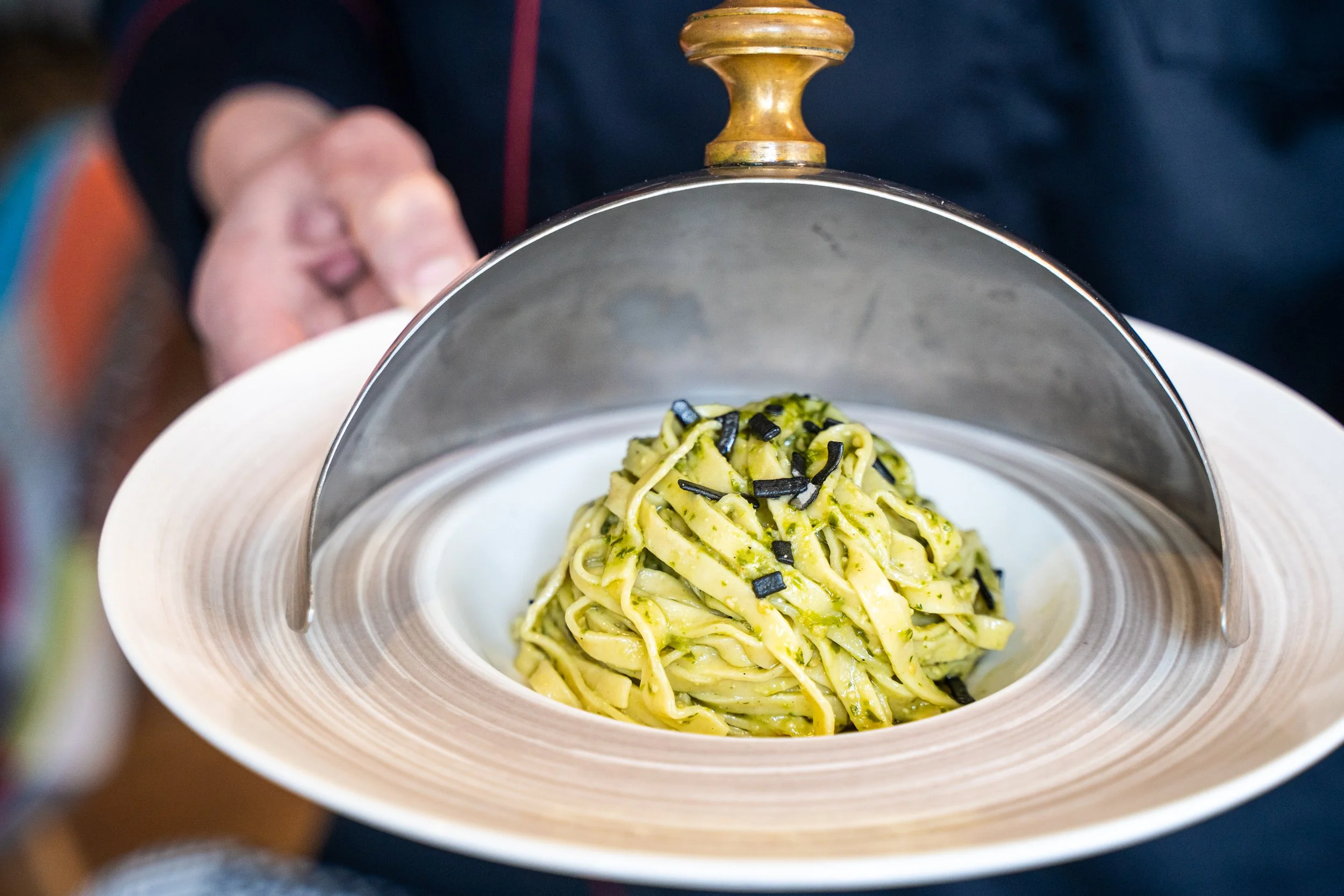 Italialaisen ravintolan pasta-annos