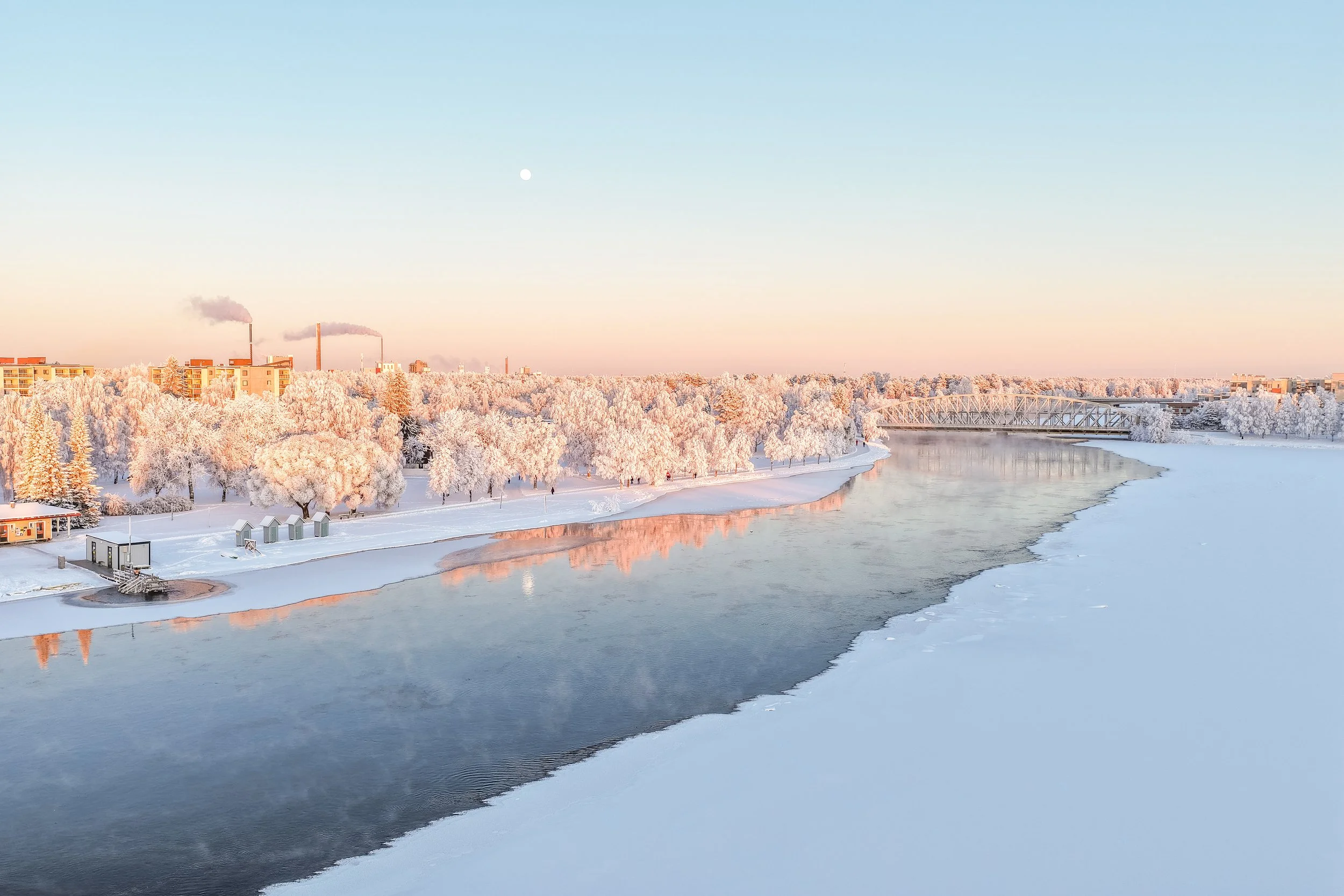 Jäinen Oulujoki talvella 2026