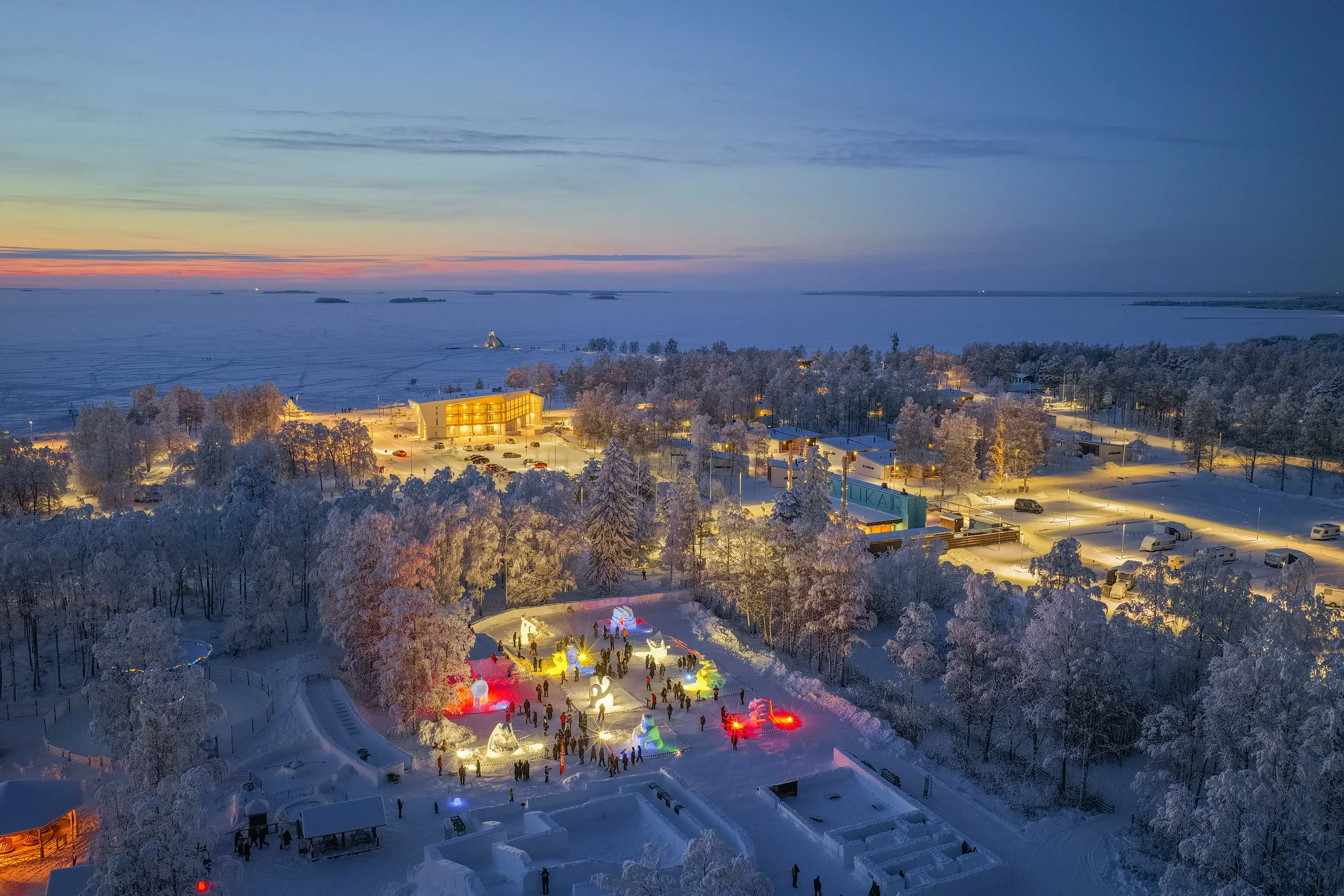 Nallikari Snowfest ilmakuvaa talvelta 2025