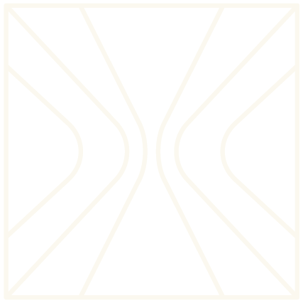 An abstract outline icon with geometric and diagonal lines across a circle shape.