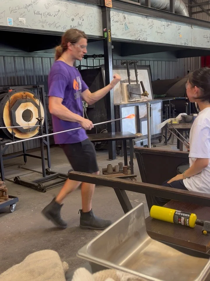 Had a great time today glassblowing and etching with the student ambassadors from SPIFFS today! 🔥😁