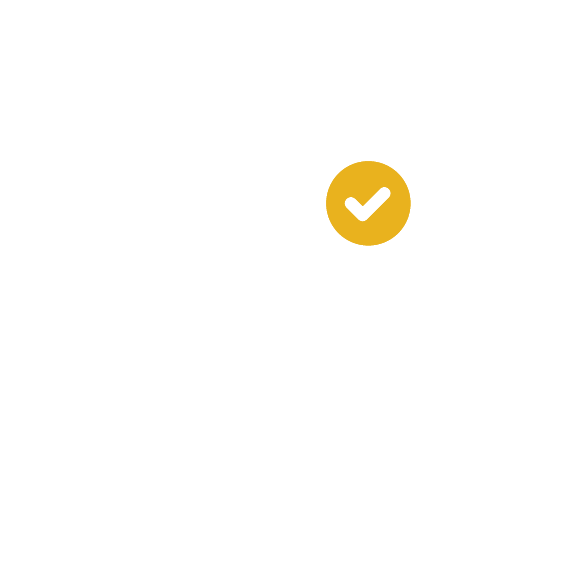 A search icon with a golden checkmark icon at the top right corner indicating Review.