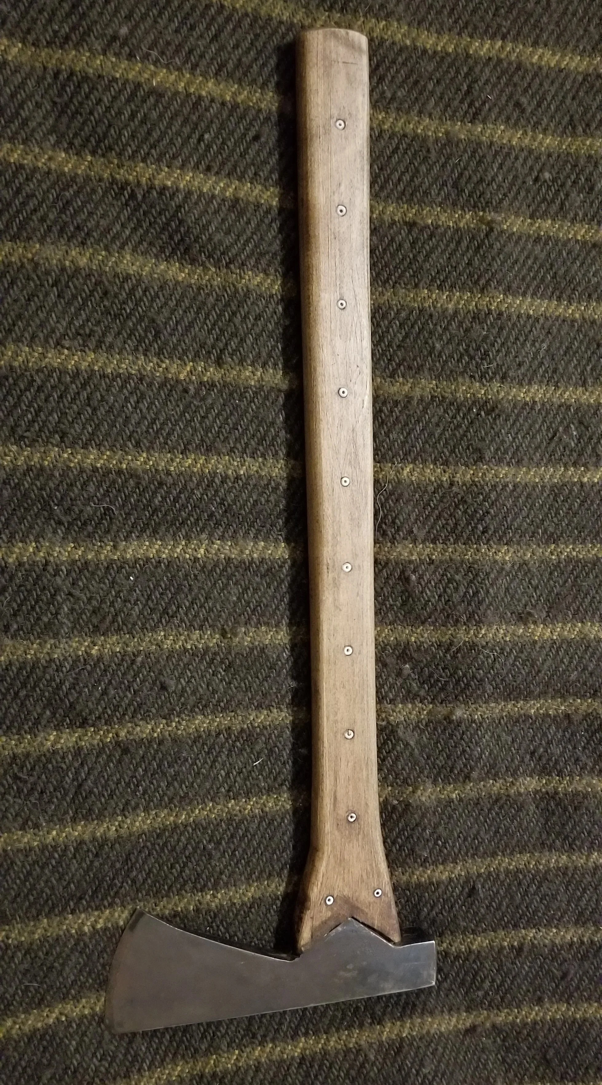 Hand-forged belt axe with 5160 steel bit