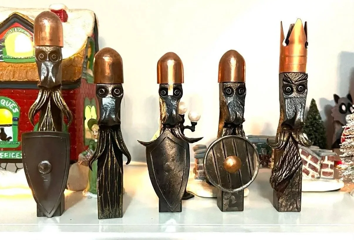 Mixed Media Chess Piece in Steel and Copper