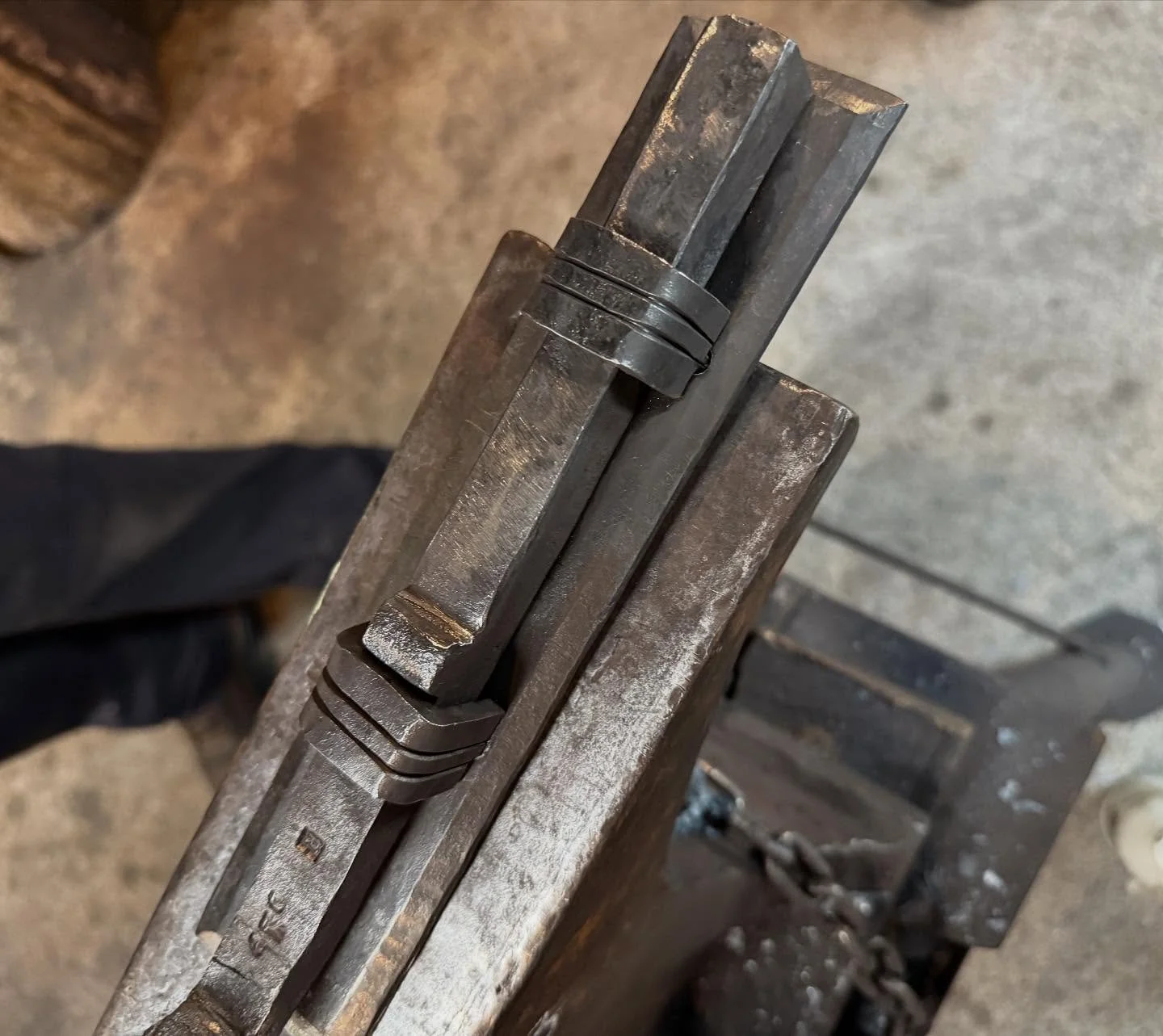 Close-up view of a door bolt