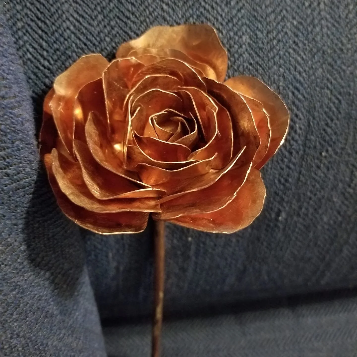 A copper rose, made by hand for my wife.
