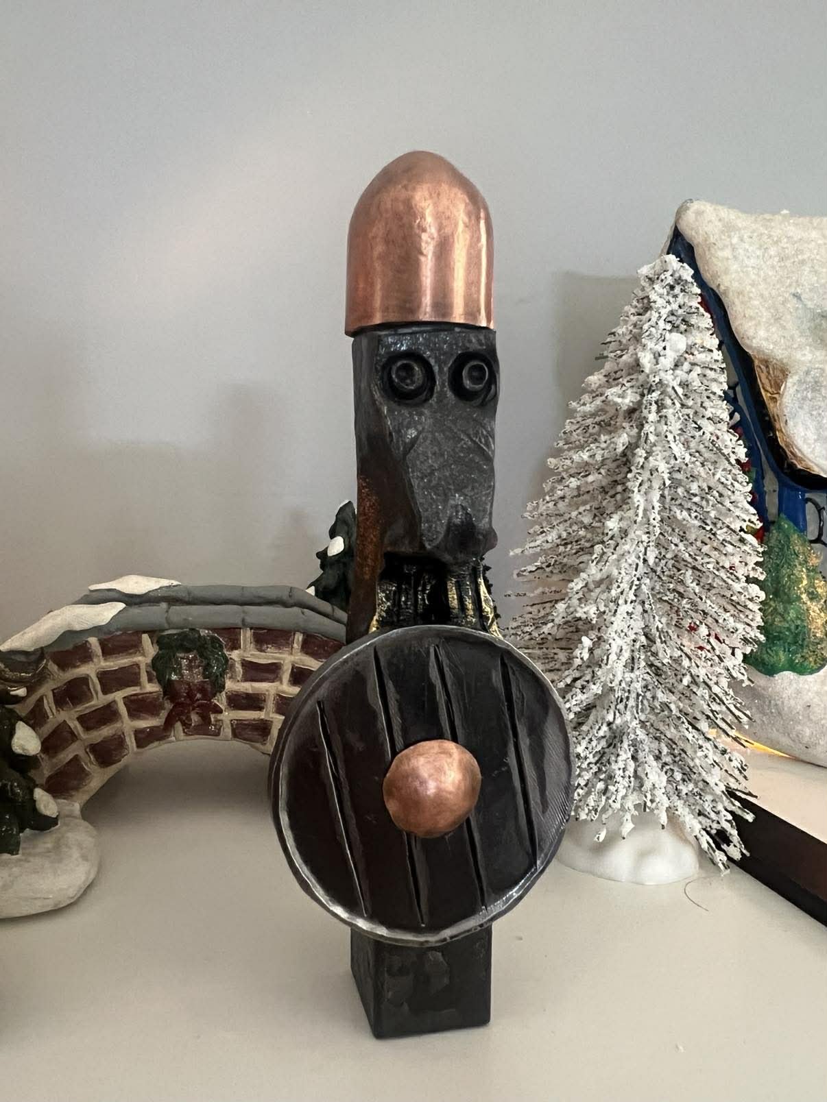 Mixed Media Chess Piece in Steel and Copper