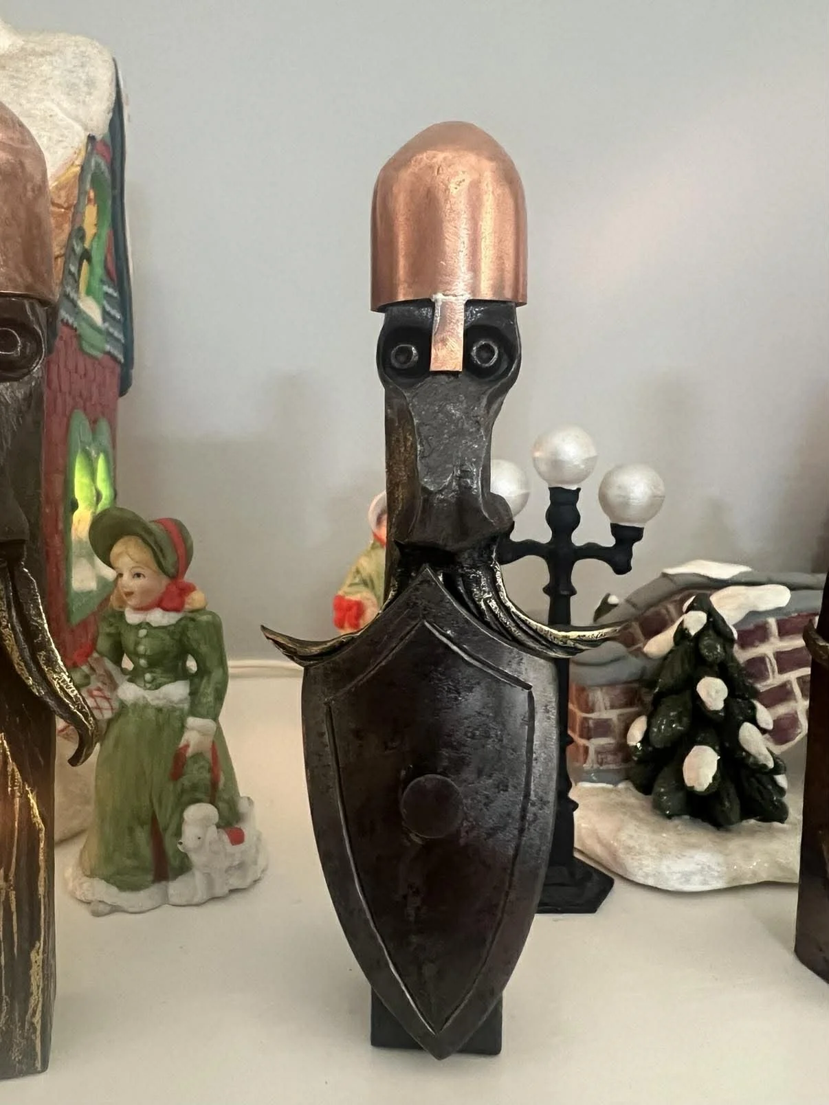 Mixed Media Chess Piece in Steel and Copper