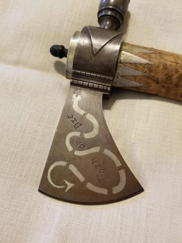 Pipe tomahawk head - snake silver inaly